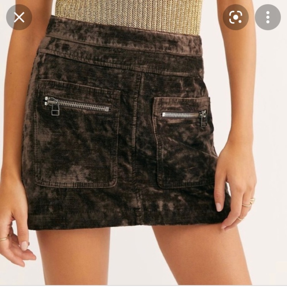 Brown Dust To Dust Free People Mini Skirt Size 10